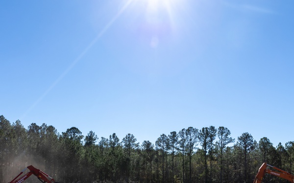 Hurricane Helene Recovery: Temporary Debris Management Site in Mcintosh County, Georgia.