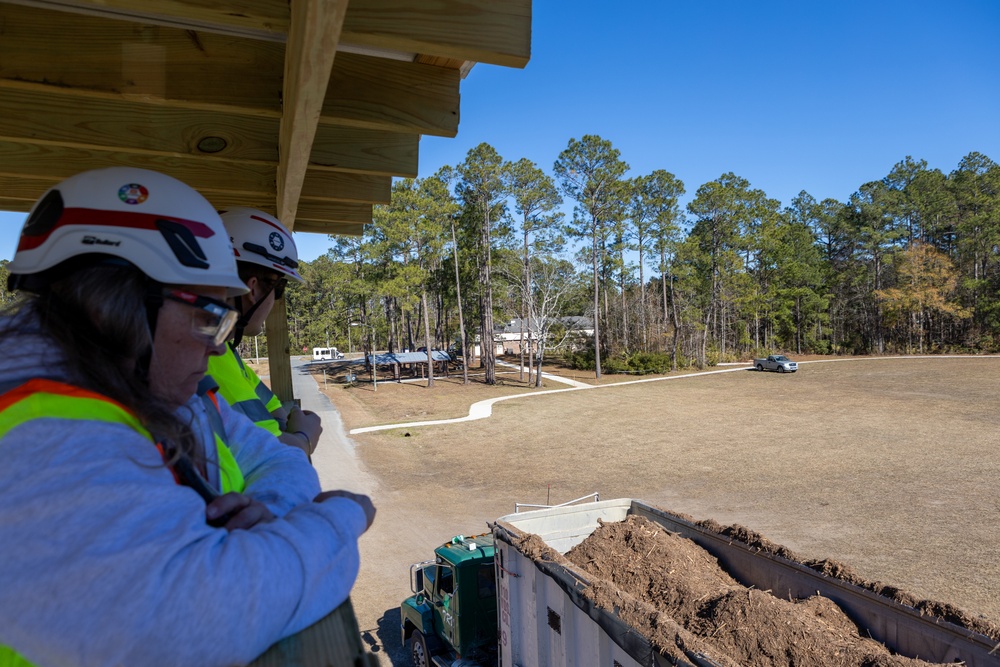 Hurricane Helene Recovery: Temporary Debris Management Site in Mcintosh County, Georgia.