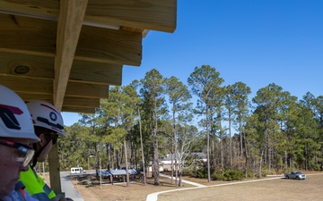 Hurricane Helene Recovery: Temporary Debris Management Site in Mcintosh County, Georgia.