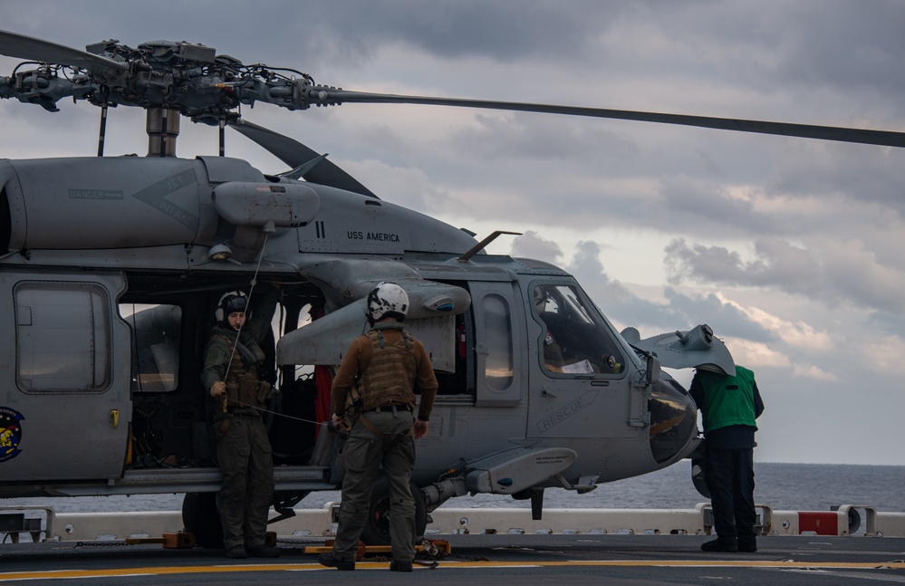 MH-60S Flight Operations aboard USS America (LHA 6)