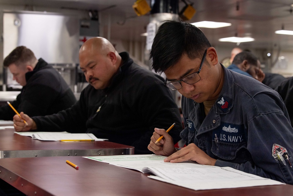 Boxer Sailors participate in the E-7 NWAE