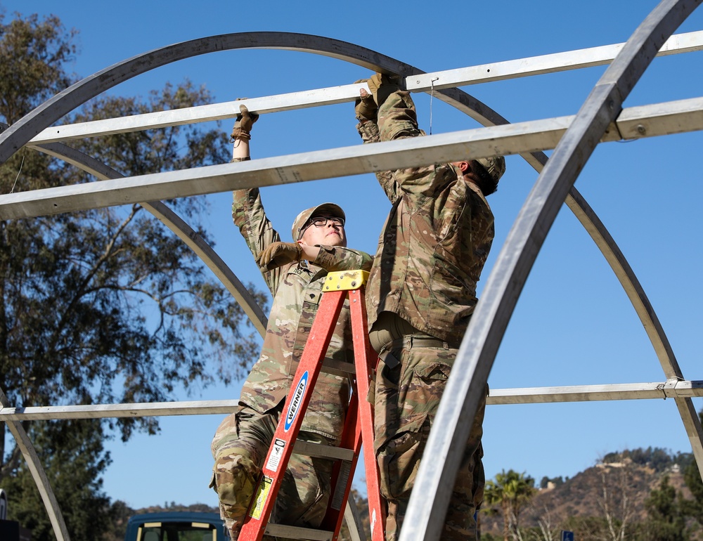 Mobile Barracks Built for Troops Responding to LA Wildfires