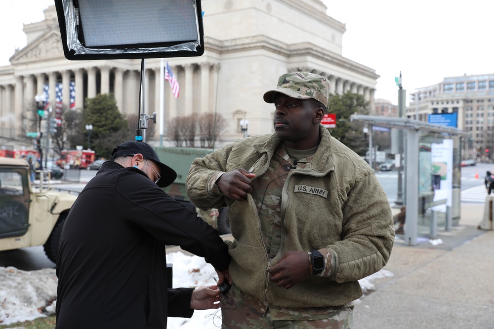 Pennsylvania Army National Guard Soldiers Speak with the Press