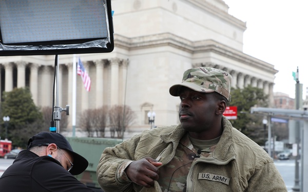 Pennsylvania Army National Guard Soldiers Speak with the Press