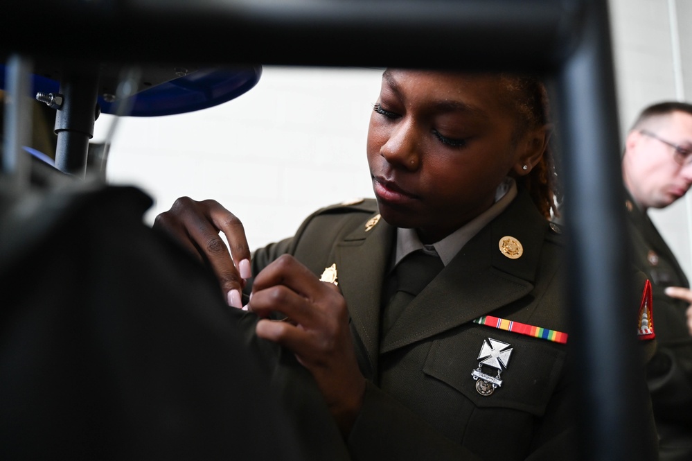 District of Columbia Army National Guard Soldiers Prepare Dress Uniforms in Preparation for the 60th Presidential Inauguration