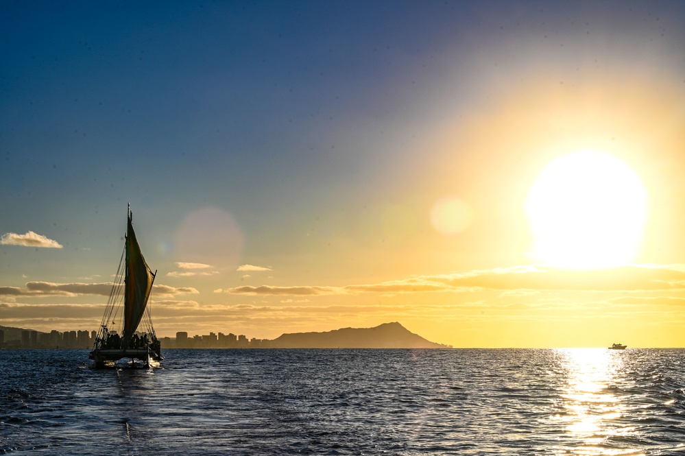 Hōkūleʻa Arrives at Puʻuloa, Pearl Harbor for Community Engagements