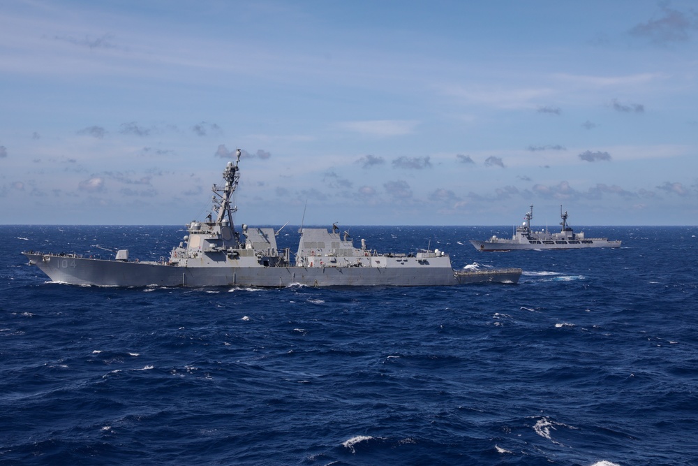 Carrier Strike Group 1 conducts a Maritime Cooperative Activity with the Philippines in the South China Sea