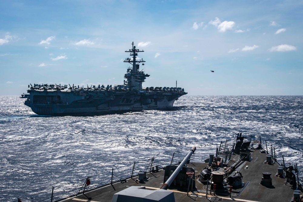 Carrier Strike Group 1 conducts a Maritime Cooperative Activity with the Philippines in the South China Sea