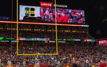 Two T38 Talons fly over Levi's Stadium