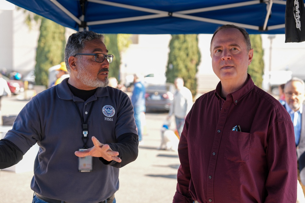 Senator Schiff meets with FEMA and SBA staff at the Pasadena Disaster Recovery Center in Pasadena, California