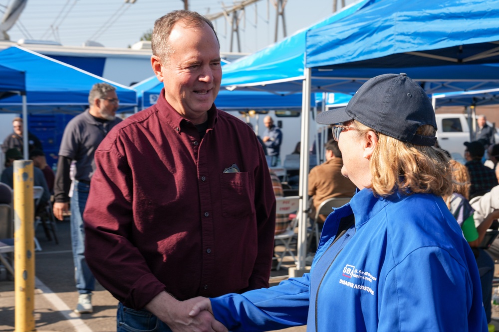 Senator Schiff meets with FEMA and SBA staff at the Pasadena Disaster Recovery Center in Pasadena, California