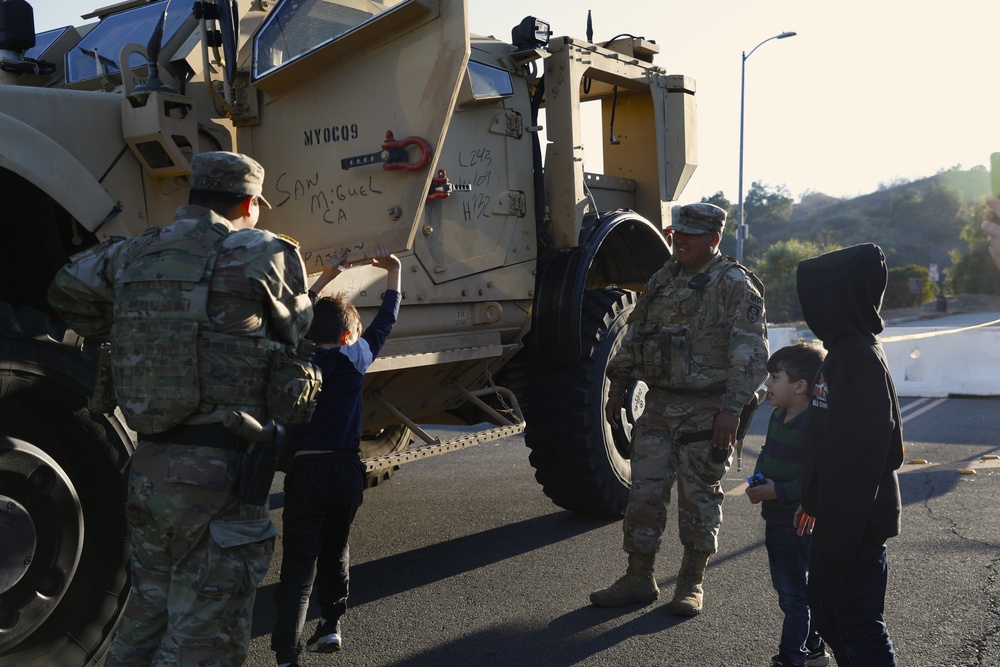 California Army National Guard assist law enforcement at Traffic Control Points