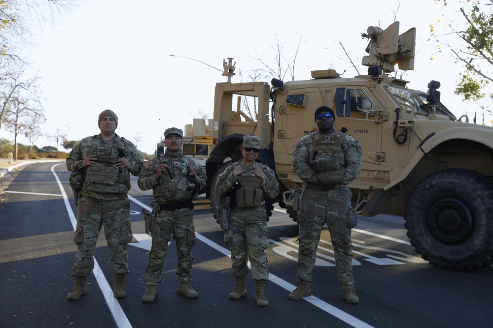 The 870th and 670th Military Police Company assist local law enforcement at Traffic Control Points