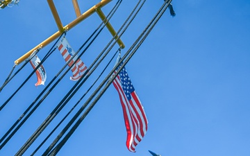 blue angles over the flag