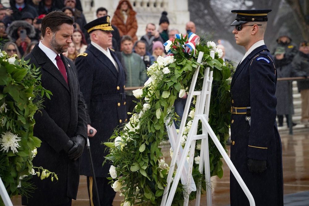 President Elect Trump and Vice President-Elect Vance visit Arlington National Cemetery in advance of Inauguration Day