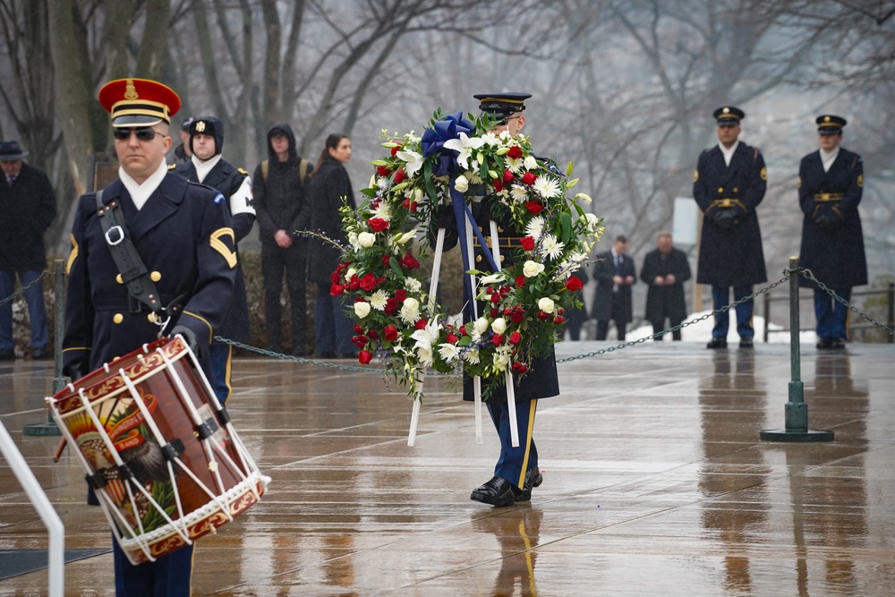 President Elect Trump and Vice President-Elect Vance visit Arlington National Cemetery in advance of Inauguration Day