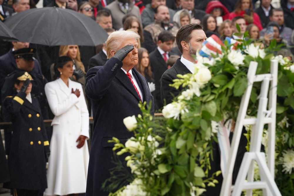 President Elect Trump and Vice President-Elect Vance visit Arlington National Cemetery in advance of Inauguration Day