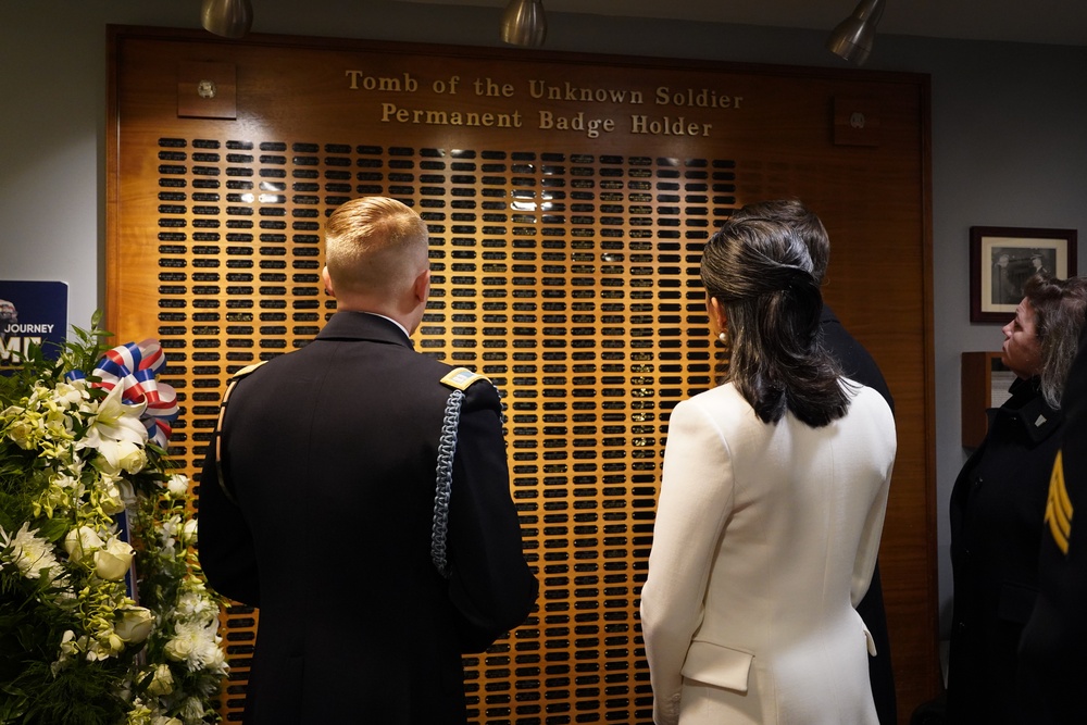 President Elect Trump and Vice President-Elect Vance visit Arlington National Cemetery in advance of Inauguration Day