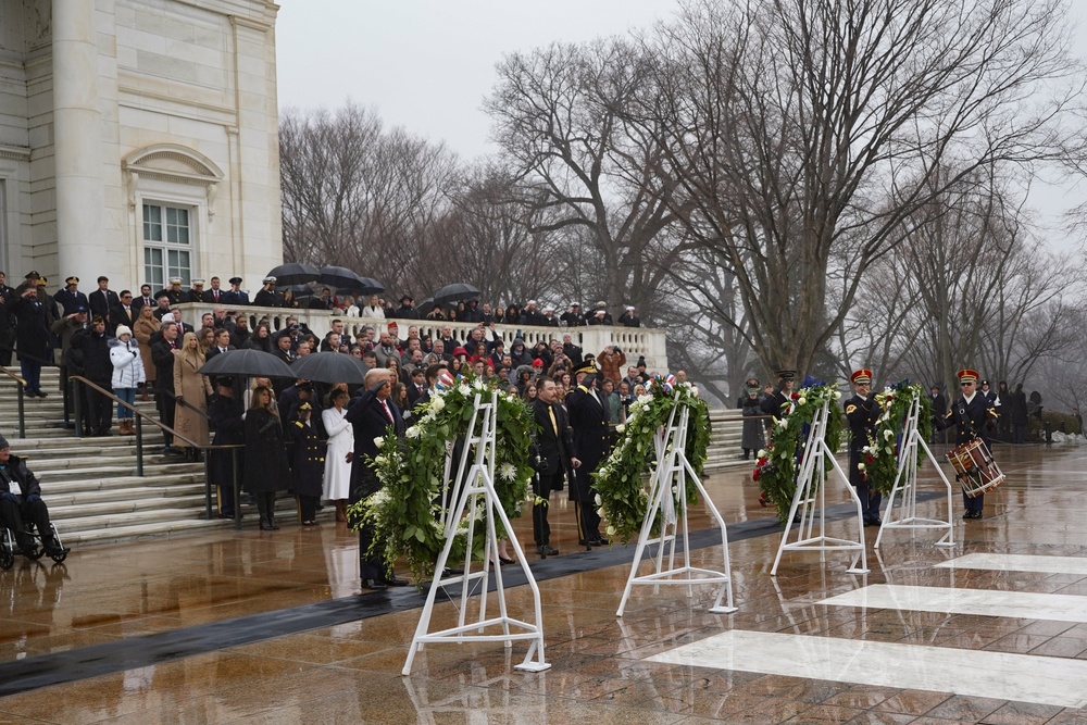 President Elect Trump and Vice President-Elect Vance visit Arlington National Cemetery in advance of Inauguration Day