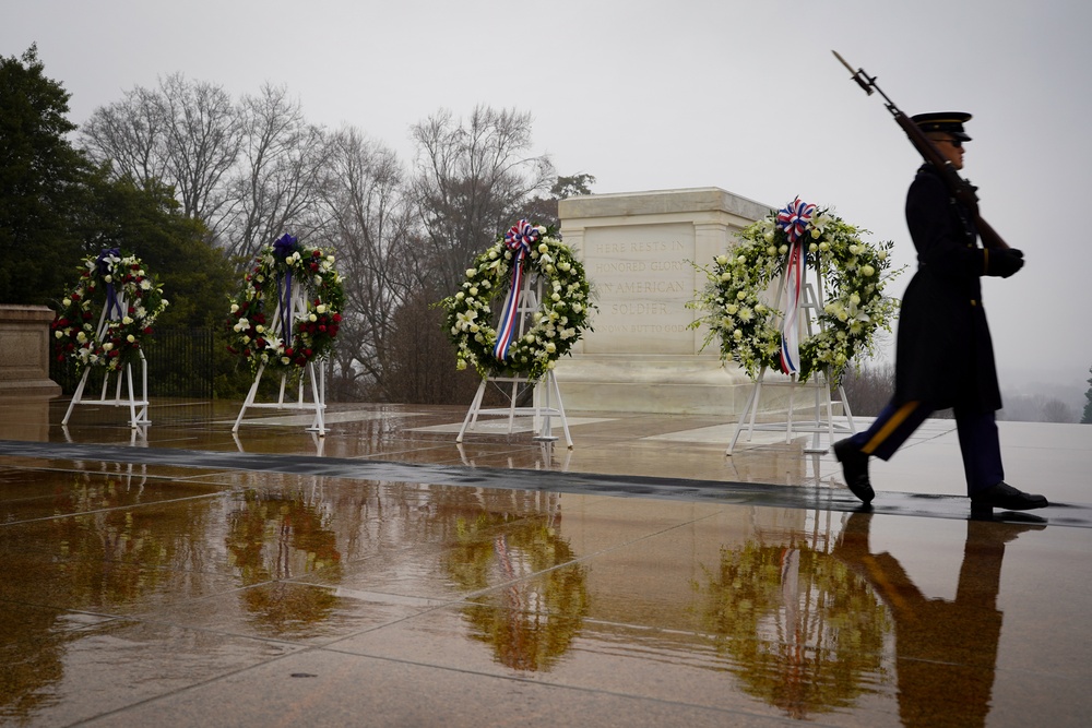 President Elect Trump and Vice President-Elect Vance visit Arlington National Cemetery in advance of Inauguration Day