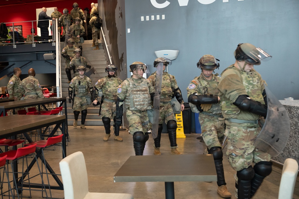 U.S. Army Soldiers from the 273rd Military Police Company Prepare to Complete a Drill