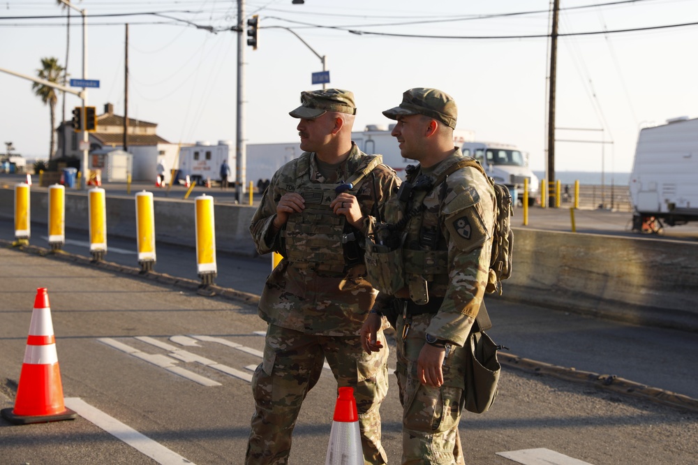 California Army National Guard Soldiers support TCP's around Palisades Fire