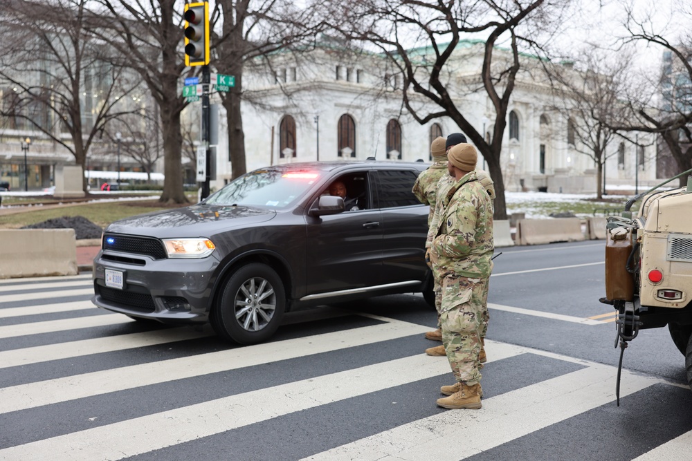 Virginia National Guard Soldiers Assist with traffic control during 60th Presidential Inauguration