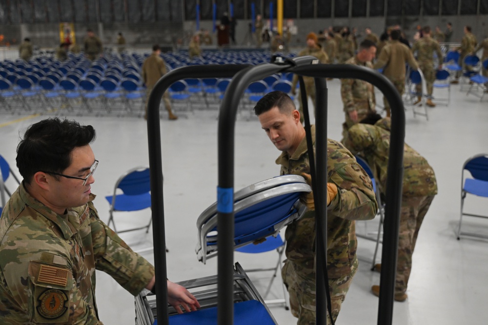 Joint Base Andrews sets up for President Biden’s sendoff ceremony