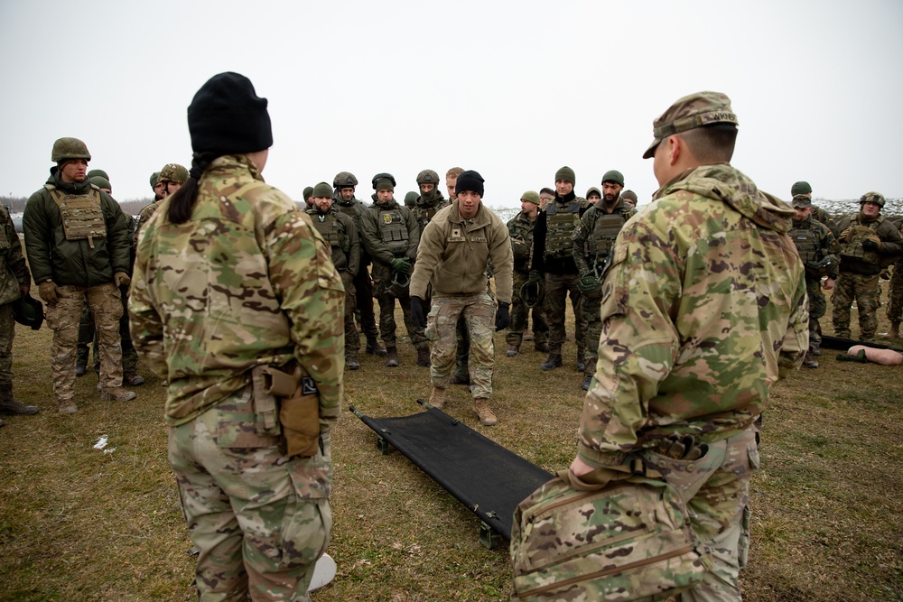 U.S. KFOR contingent hosts multinational CLS course in Camp Novo Selo