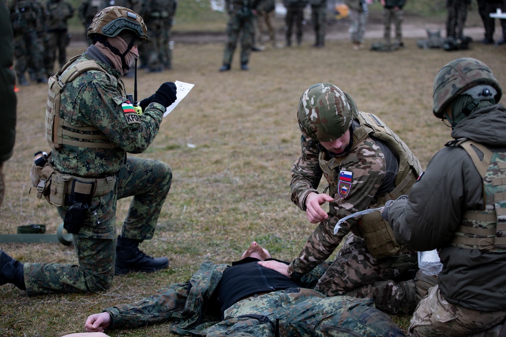 U.S. KFOR contingent hosts multinational CLS course in Camp Novo Selo