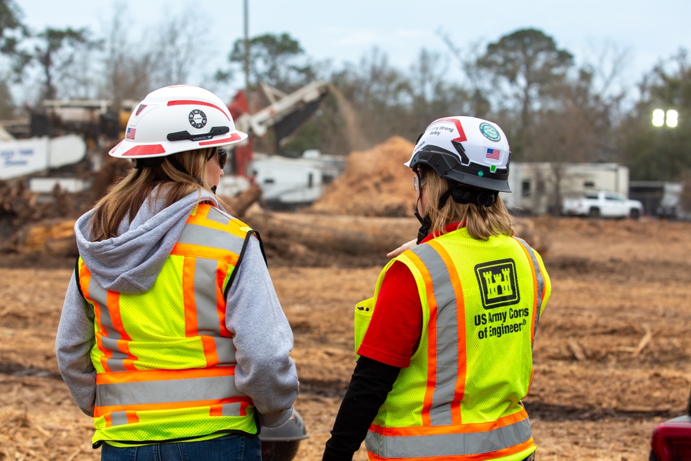 Hurricane Helene Recovery: Temporary Debris Storage and Reduction Site in Lowndes County, Georgia.