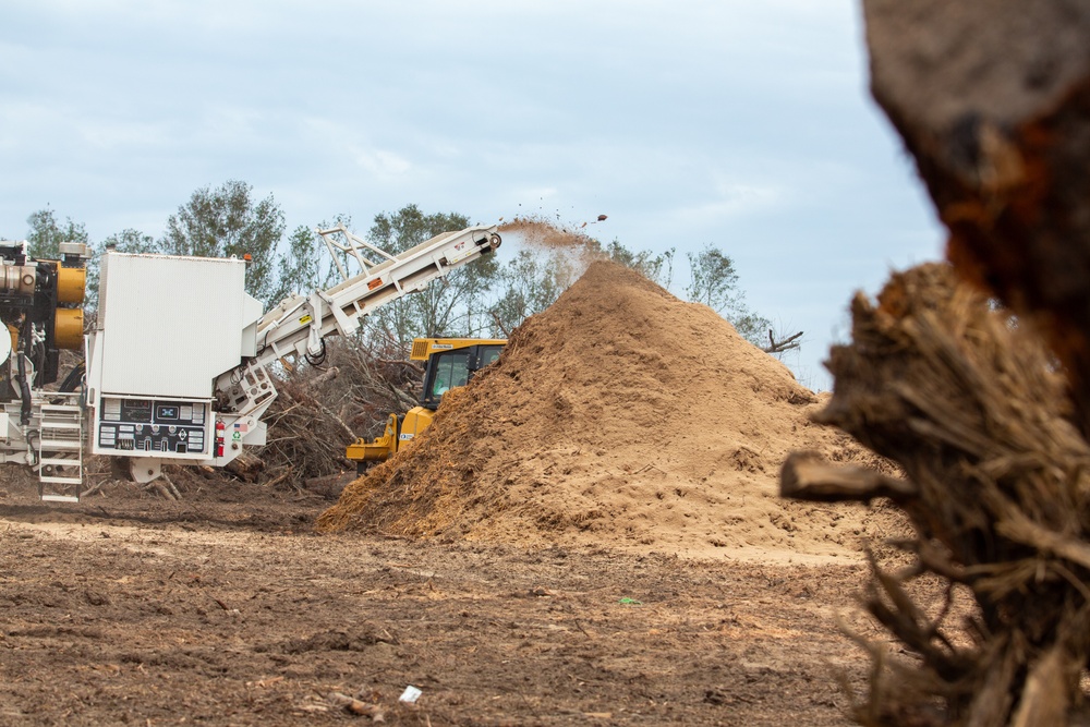 Hurricane Helene Recovery: Temporary Debris Storage and Reduction Site in Lowndes County, Georgia.