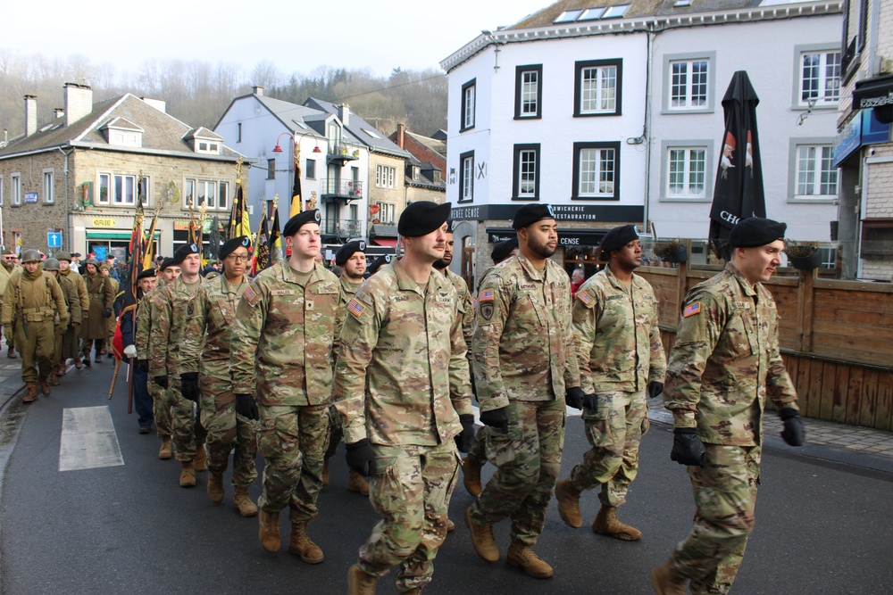 56th Artillery Command Soldiers Participate in 80th Anniversary of the Liberation of Houffalize in Houffalize Belgium, Jan. 17, 2025.