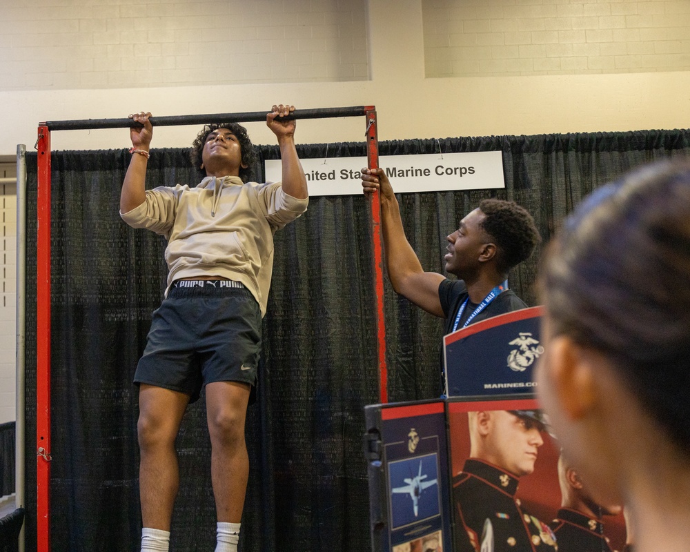 Marines attend Austin International Half Expo