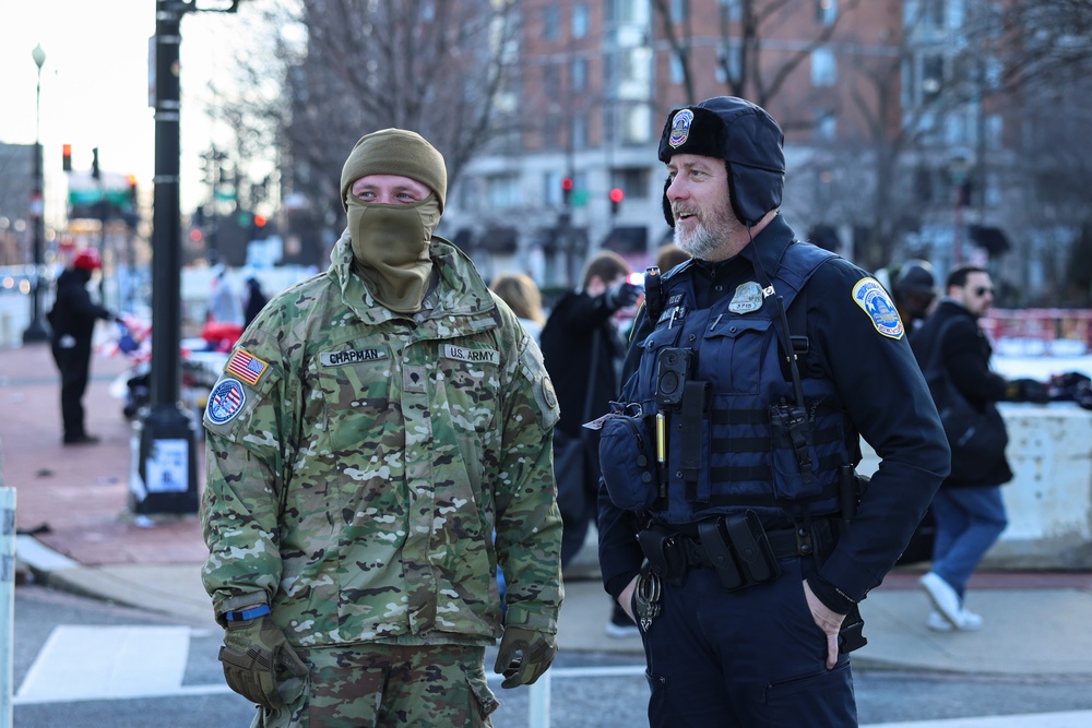 Virginia National Guard Soldiers help Direct citizens and traffic in support of the 60th Presidential Inauguration