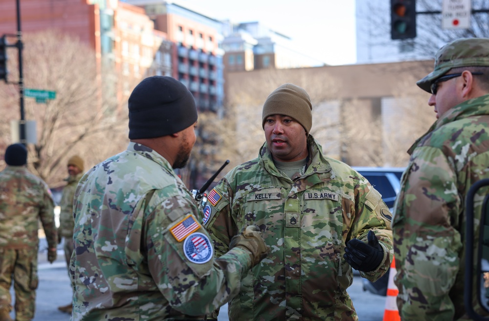 Virginia National Guard Soldiers Help Direct Citizens and Traffic in Support of the 60th Presidential Inauguration