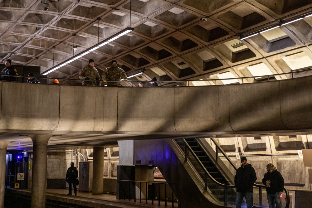 New York National Guardsmen Stand Watch at a Washington D.C. Metro Station