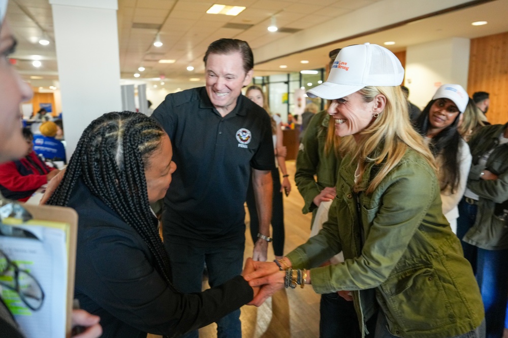 First Partner Newsom visits the UCLA Disaster Recovery Center