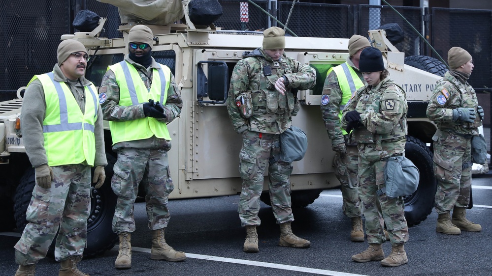 Service Members Guard Traffic Control Checkpoints to Support the 60th Presidential Inauguration