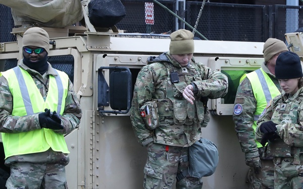 Service Members Guard Traffic Control Checkpoints to Support the 60th Presidential Inauguration