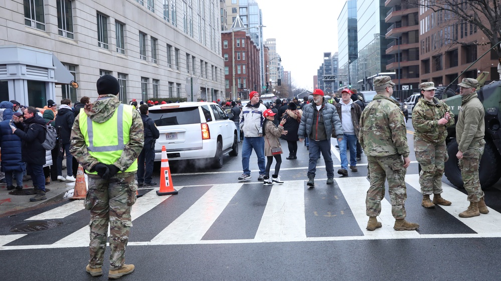 Service Members Guard Traffic Control Checkpoints to Support the 60th Presidential Inauguration