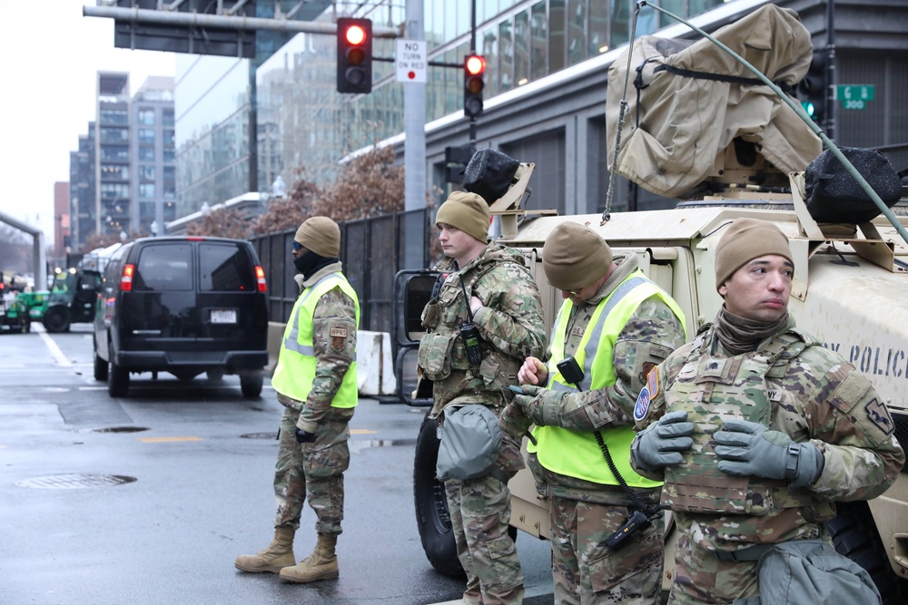 Service Members Guard Traffic Control Checkpoints to Support the 60th Presidential Inauguration