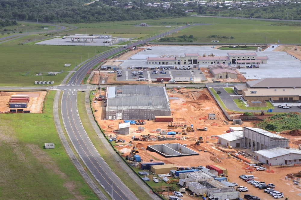 In-Progress Construction on Marine Corps Base Camp Blaz as seen in an Aerial Photo