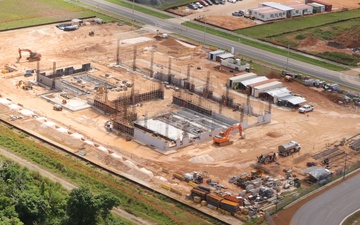 A Maintanence Shop Takes Shape in an Aerial Photo of Ongoing Construction at Marine Corps Base Camp Blaz