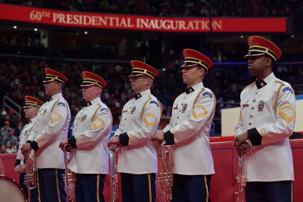 Service members participate in inaugural parade