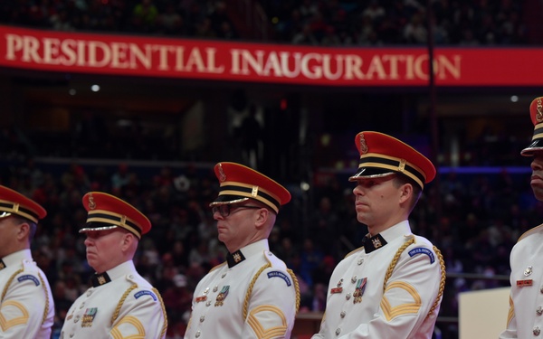Service members participate in inaugural parade