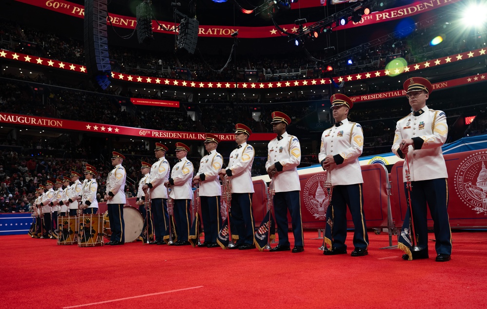 Service members participate in inaugural parade