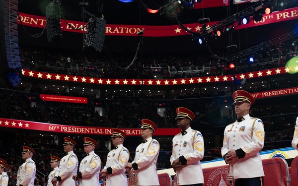 Service members participate in inaugural parade