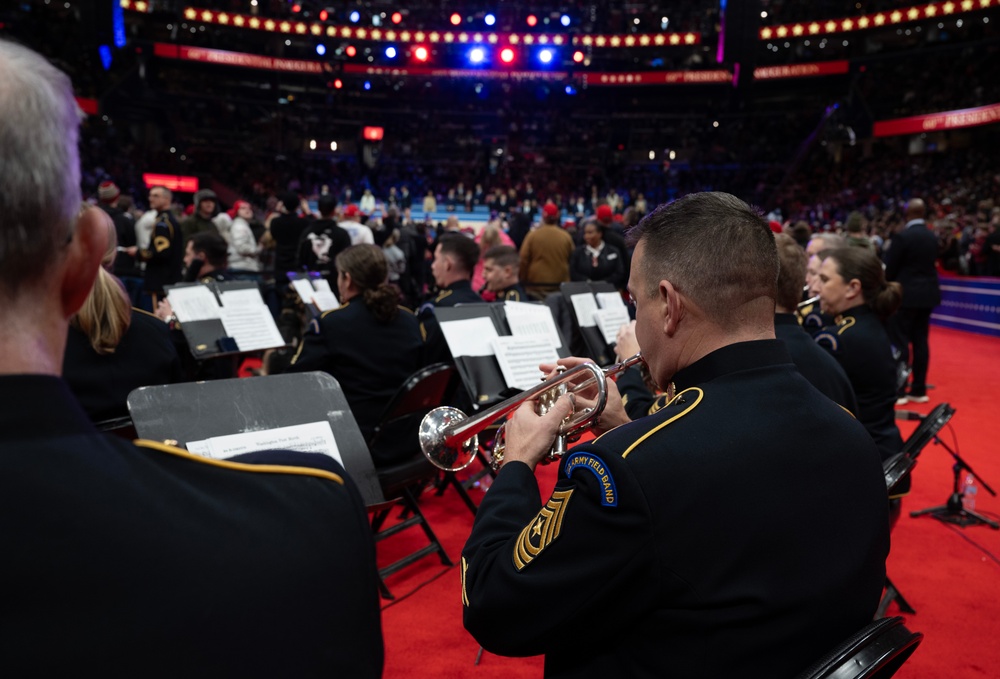 Service members participate in inaugural parade