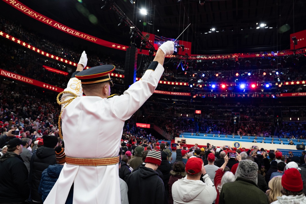 Service members participate in inaugural parade